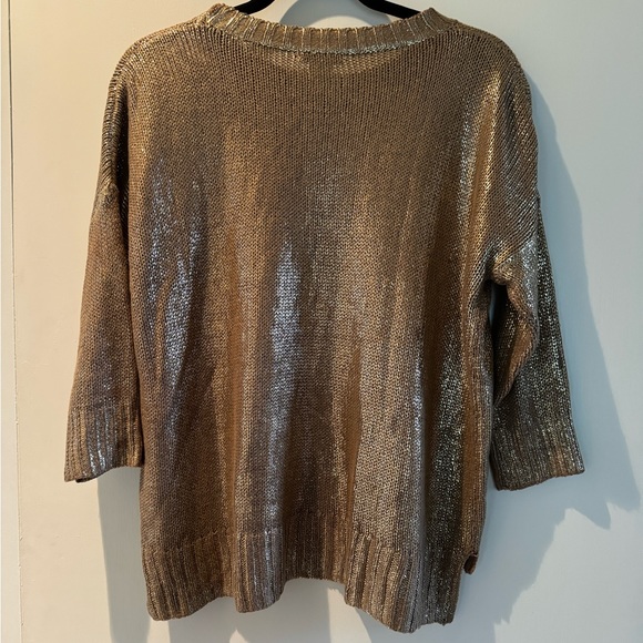 Club Monaco metallic gold sweater - Picture 3 of 4
